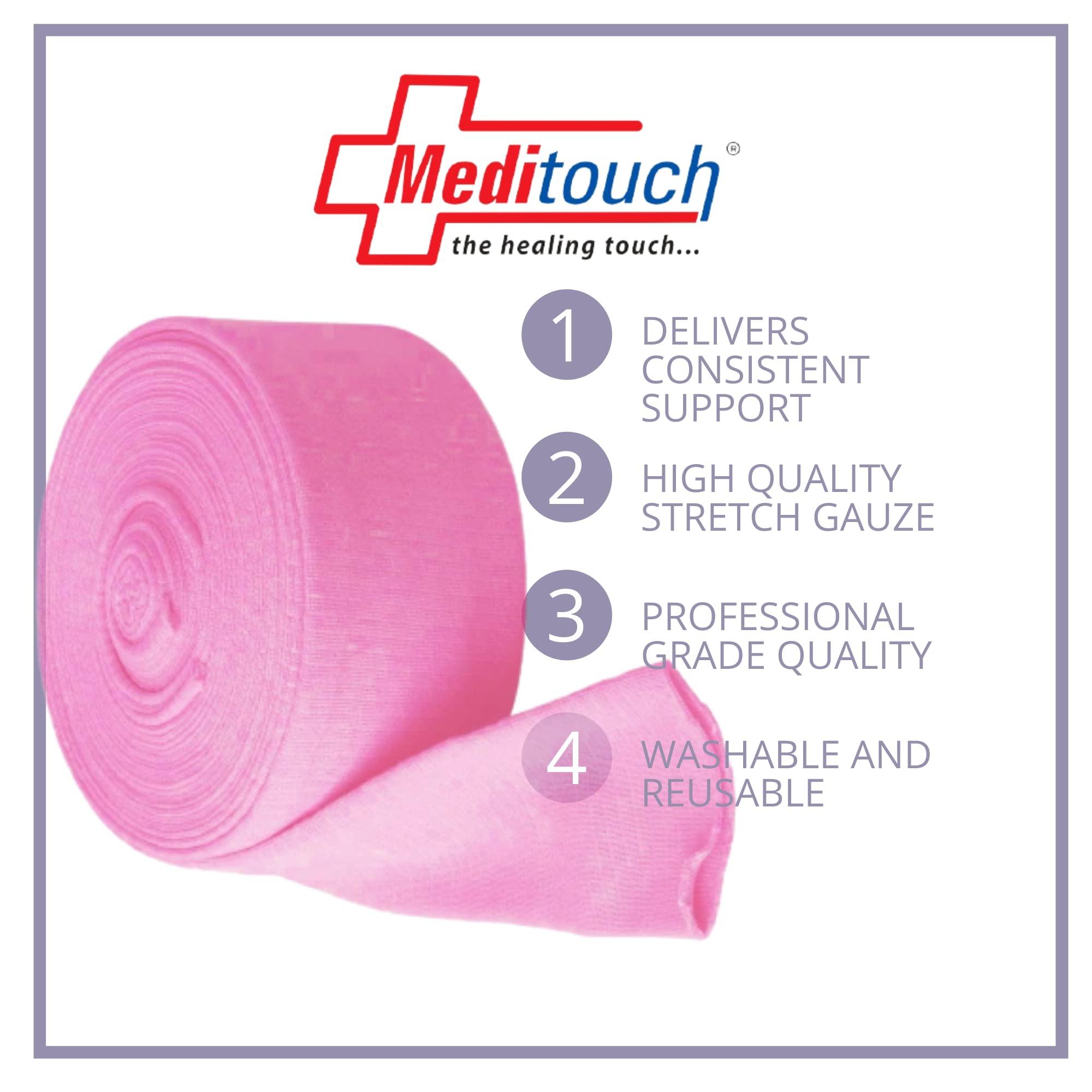 Meditouch Latex-Free Cotton Spandex Tubular Elastic Support Bandages for Compression Sports Protection Soft, Fragile Skin. (Available in Sizes B,C,D,E,F) (Size F – 10 CM (Width) X 1MTR (Length))