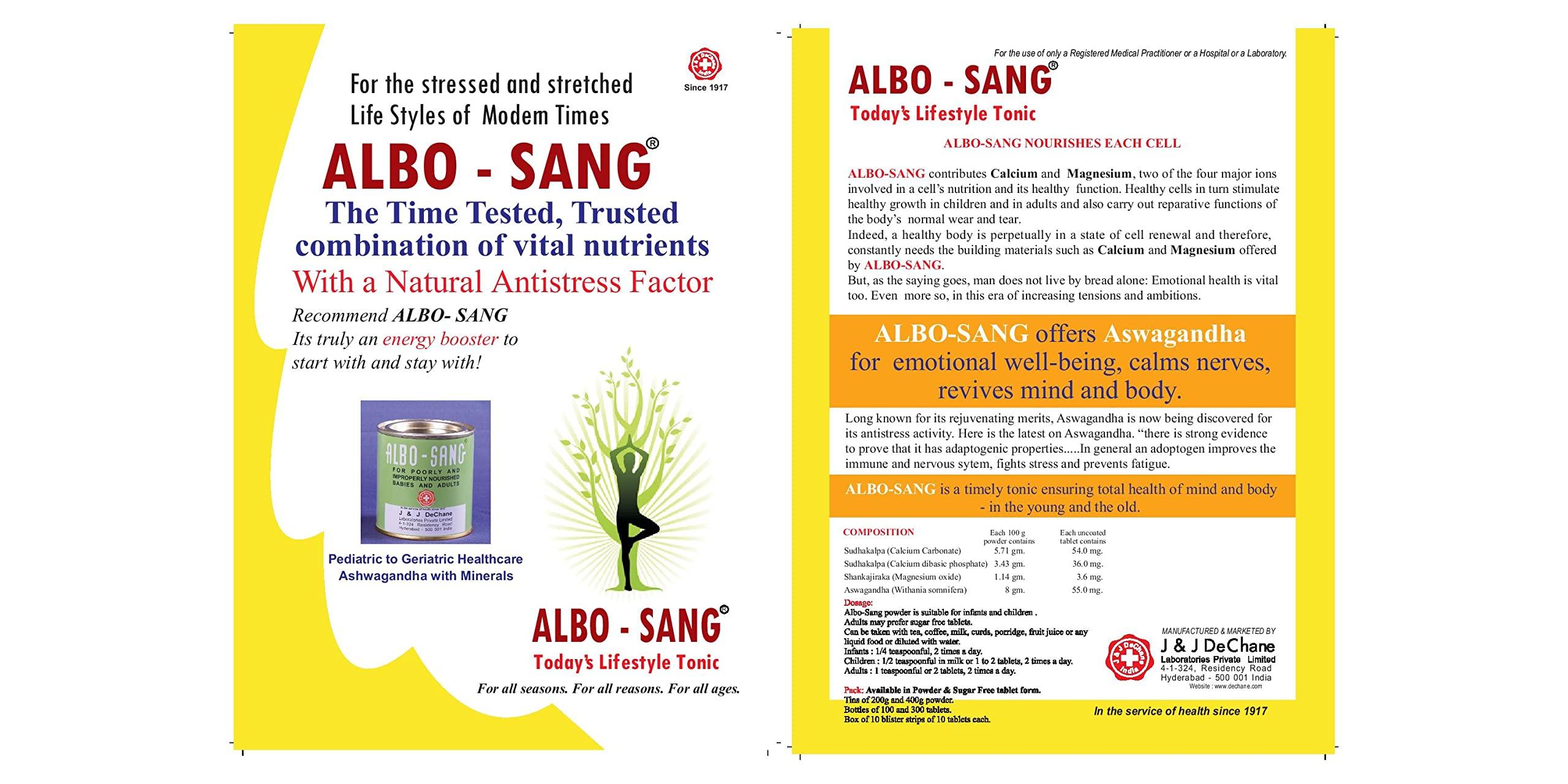 J & J DECHANE J & J DeChane - Albo Sang 200gms - An Ashwagandha based tonic