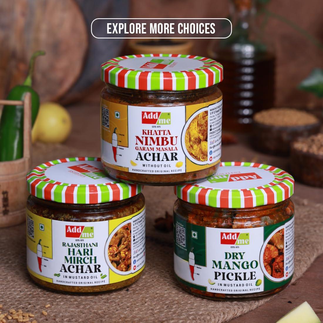 Add me Add me Home Made Amla Pickle Seedless 1Kg Amla ka Achar 500gm + 500gm Glass Jar