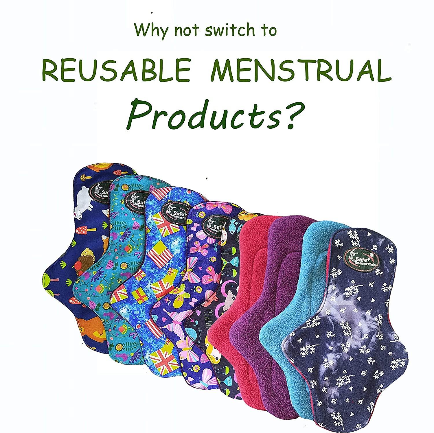 Ciaza Ciaza® Reusable cloth sanitary Pad for Women with Bamboo Fibers XL SIZE | Includes 1 Day Pad Lasts Upto 150 Washes (Pack of 2)