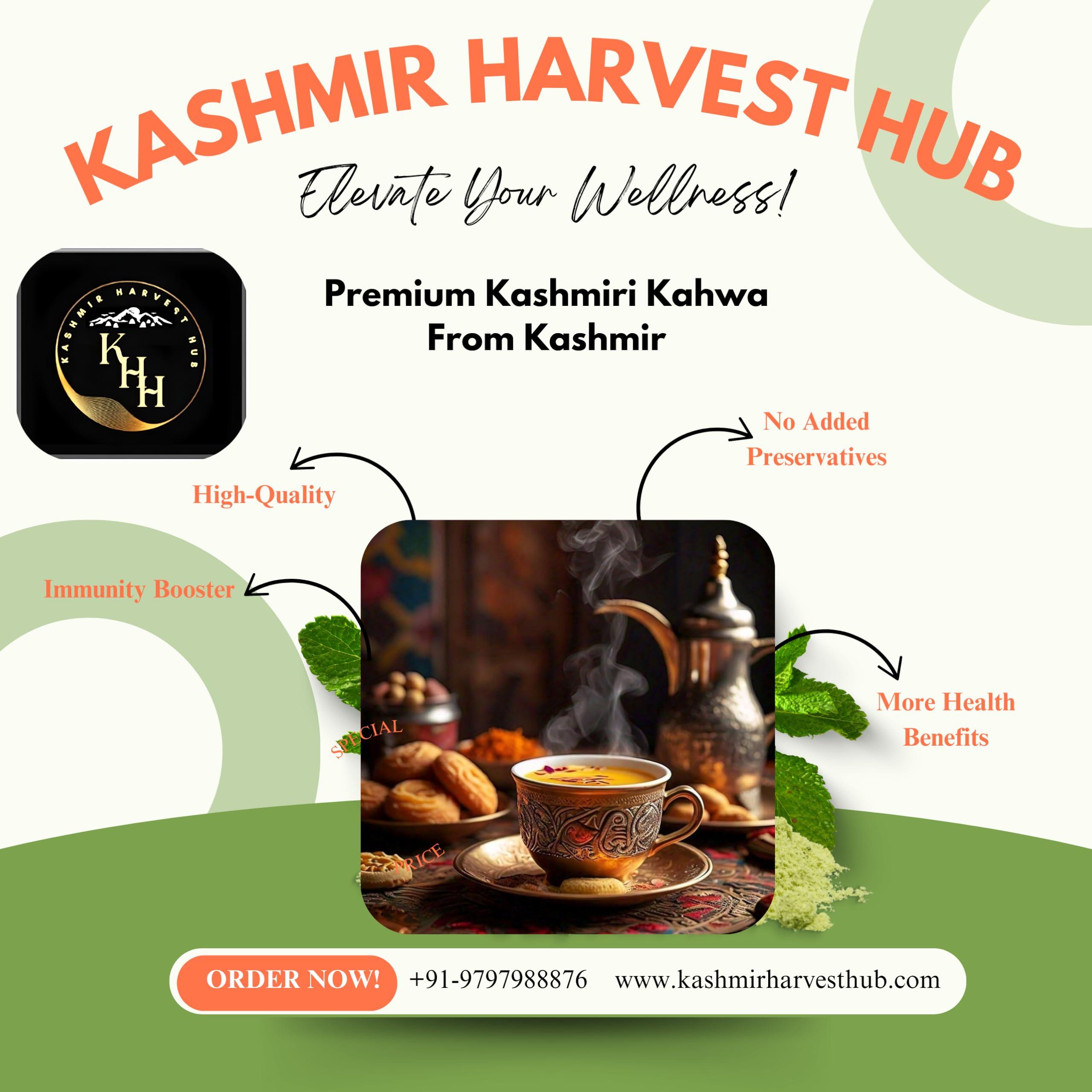 KASHMIR HARVEST HUB Kashmir Harvest Hub Kashmiri Shahi Kahwa (Qawah) | Instant Mix | Pure Herbal Tea | Detoxifies Body | Natural & Premium | Authentic -900g