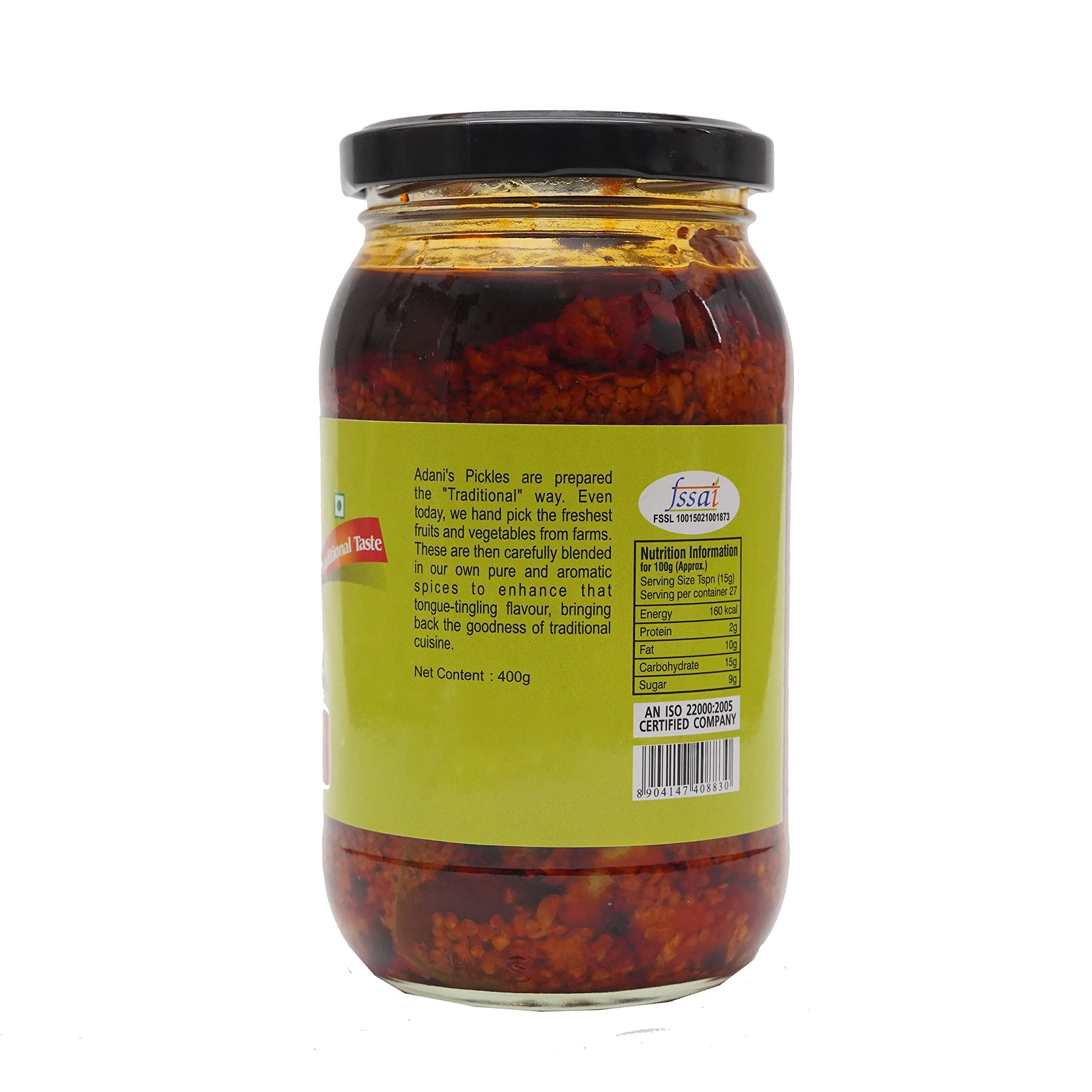 Adani Spices Adani Spices Mango Chana Methi Pickle (400gm) Glass Bottle