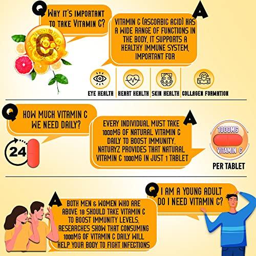 Naturyz Naturyz Double Strength Natural Vitamin C & Zinc Supplement with Amla, Acerola Cherry, Citrus Bioflavonoids rich in Antioxidants for Immunity Support & Skincare pack of 2 (120 Vegetarian tablets)