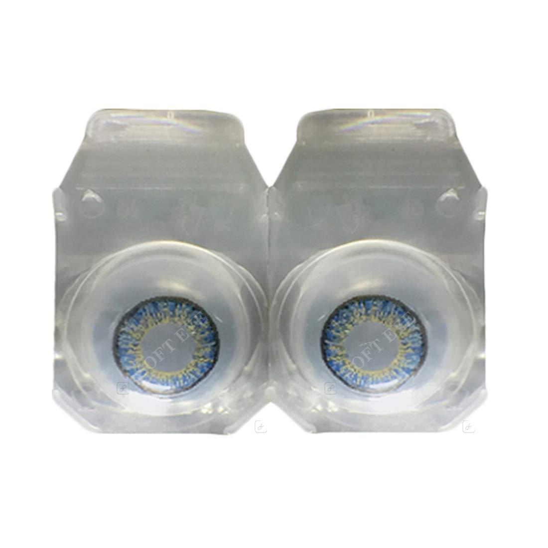 SOFT EYE Soft Eye Sky Blue Monthly Zero Power Monthly Contact Lens 1 Pair With Lens Storage Box