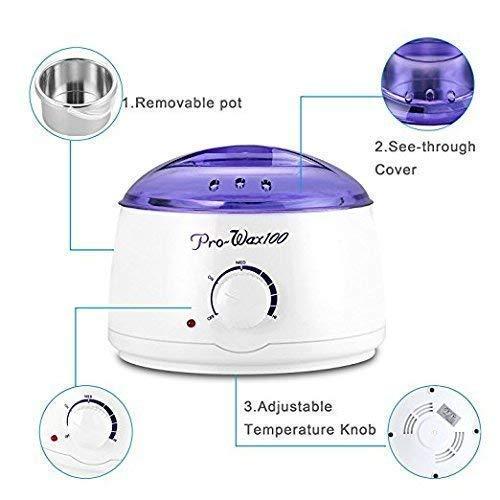 PROWAX100 Generic Rio Pro Wax 100 Warmer, Warmer Hot Wax Heater for Hard, Strip and Paraffin Waxing, Wax Machine For Women, Wax Automatic Waxing Kit Temperature Regulator (MULTI COLOUR