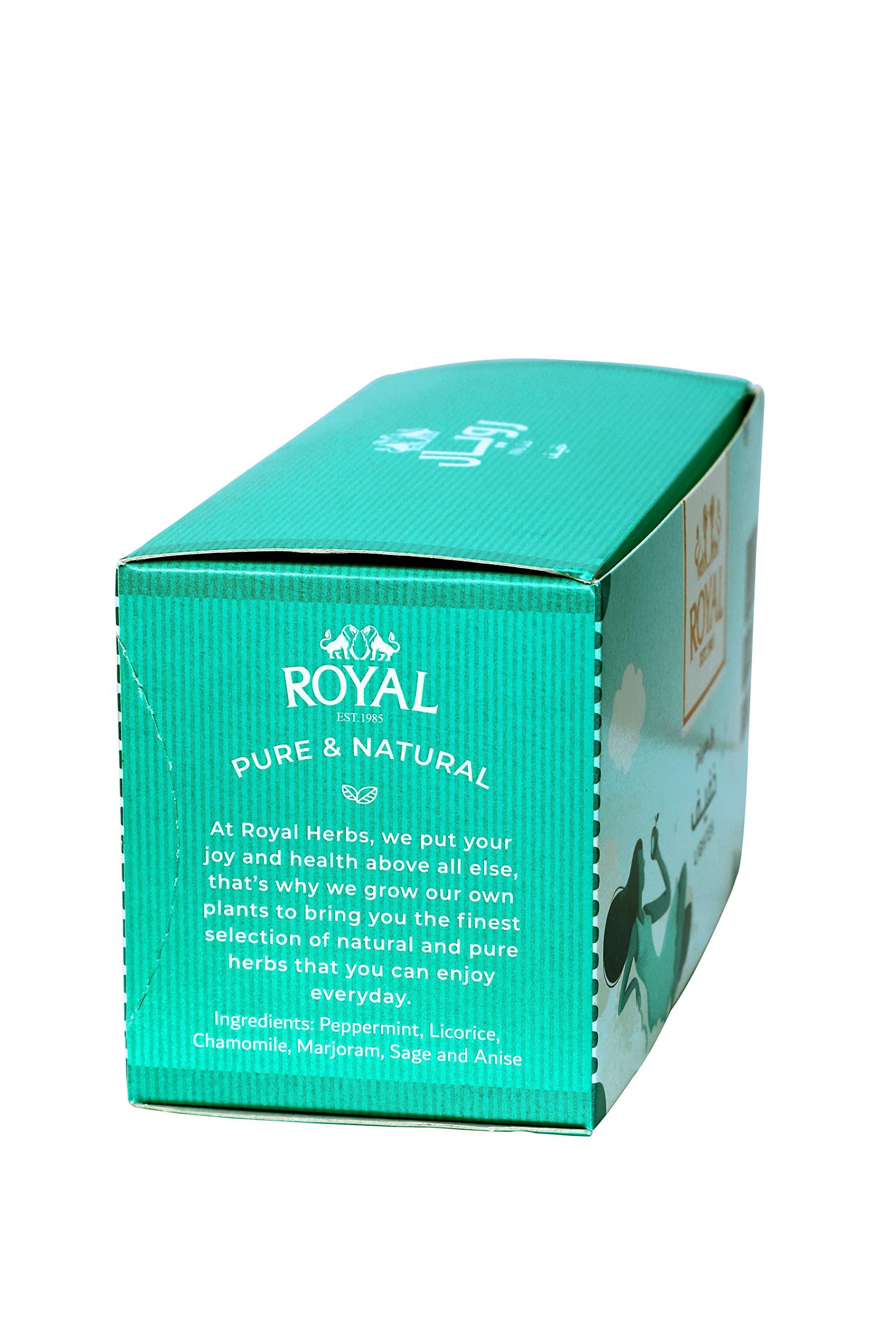 REGIME TEA Royal Regime Tea Wellspring Lighten, Pure & Natural, Herbal Peppermint Green Tea Bags, 40 Grams, Pack of 20 Tea Bags (Product of Egypt)