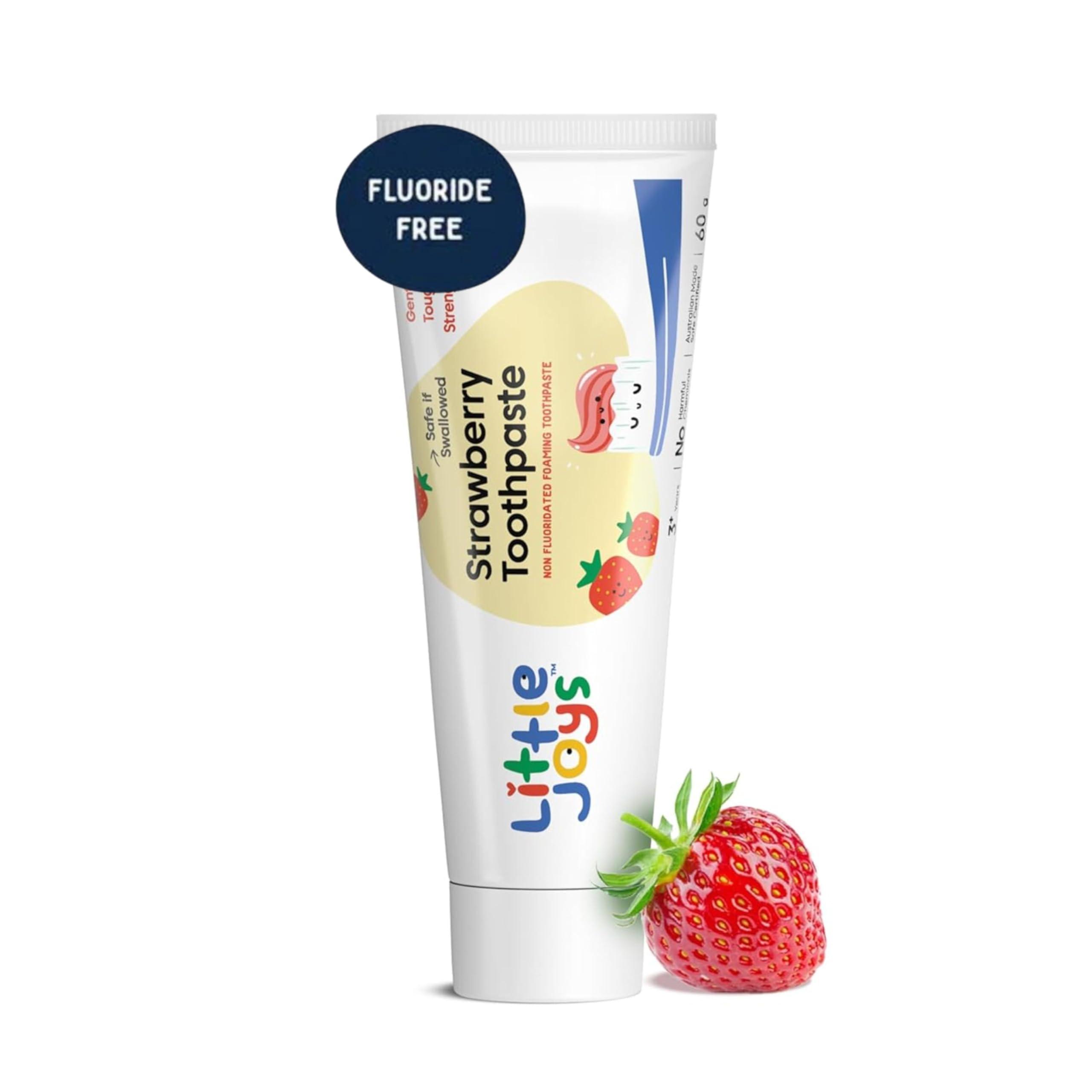 Little Joys Little Joys Strawberry Flavour Toothpaste For Kids (2-5 Yrs) | Removes Germs & Bacteria | Strengthens Gums & Whitens Teeth | 60 gm