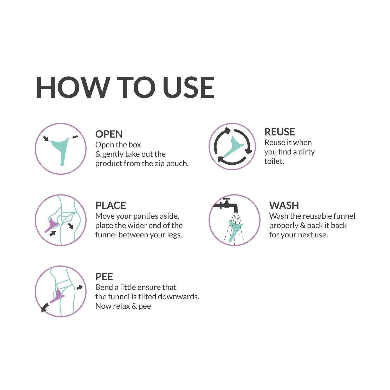 PEE BUDDY Peebuddy Stand And Pee Reusable Portable Urinal Funnel For Women (1 Unit) & Paper Based Disposable Female Urination Device for Women -