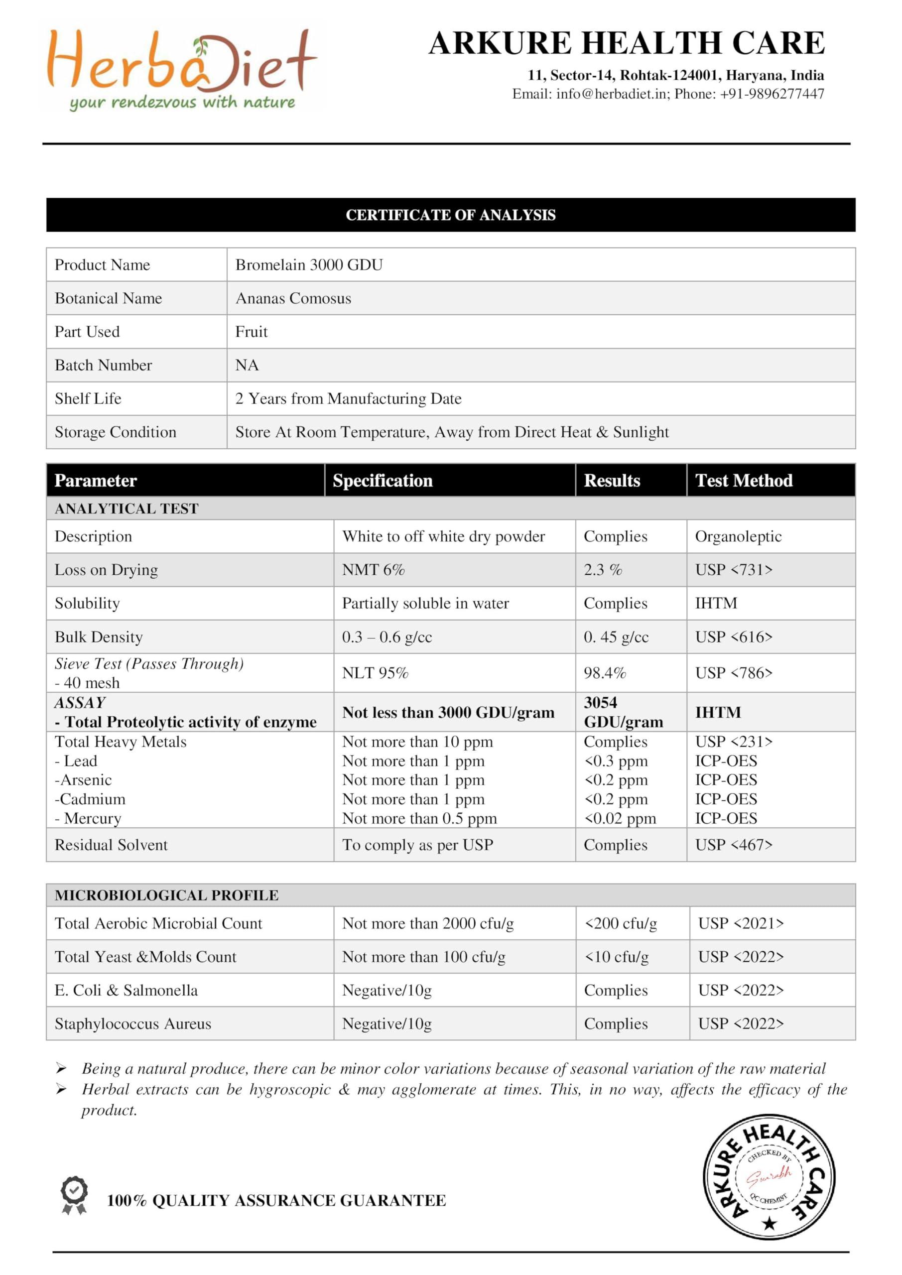 Herbadiet Herbadiet\'s Bromelain & Papain | 50 gram | Proteolytic Multi Enzymes Formula| Digestive Support & Nutrient Absorption