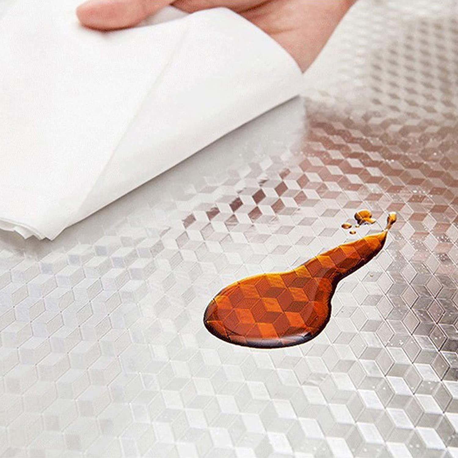 VAIDIKA VAIDIKA Aluminium Foil Stickers, Waterproof Sticker Heat Resistant Washable Peel and Stick Aluminum Foil Self-Adhesive Oil Proof Waterproof Kitchen Backsplash Wallpaper Stickers (NORMAL)