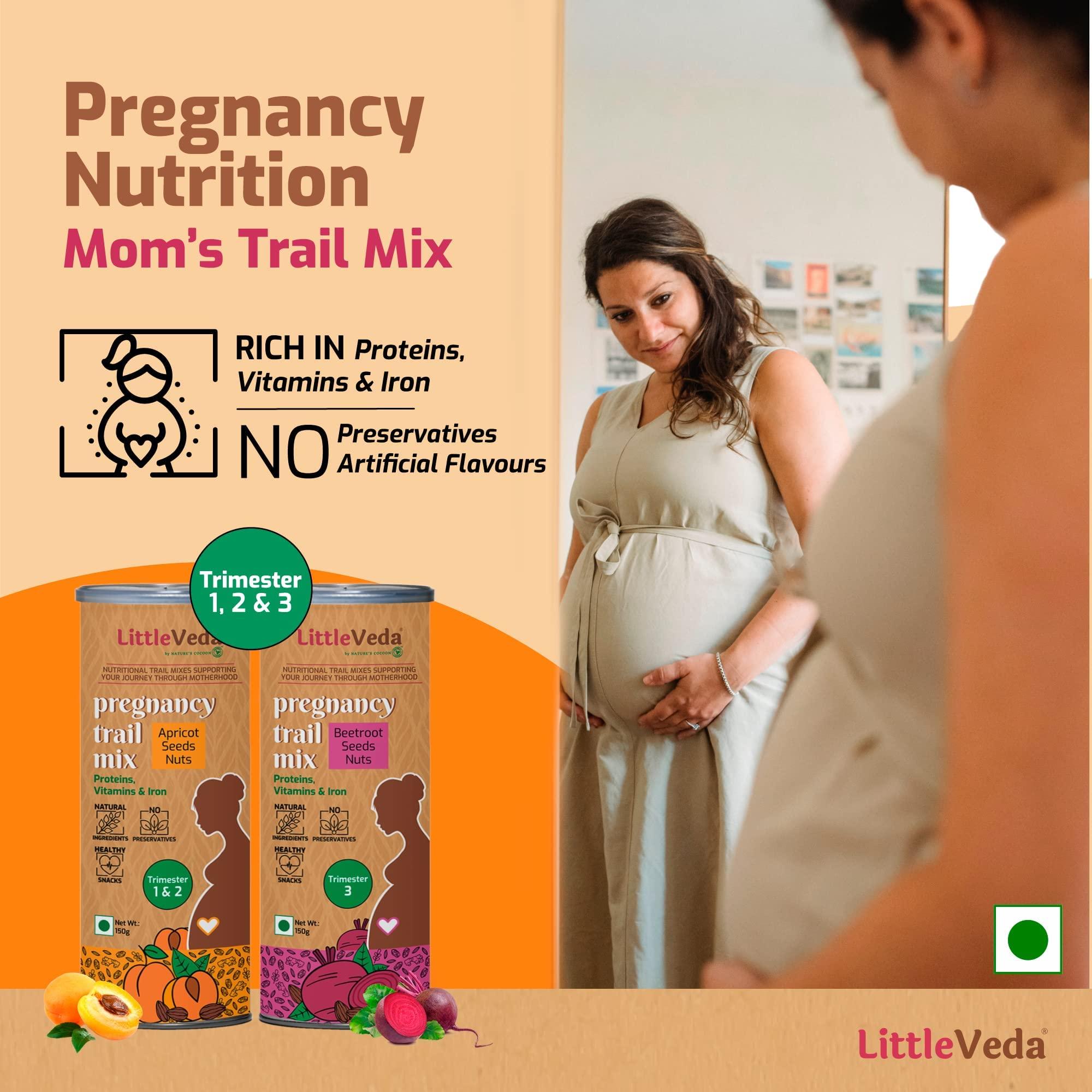 LittleVeda LittleVeda Pregnancy Gift Hamper (Pregnancy Trail Mix, Pregnancy Cookies & Sleepwell Tea) - For Pregnant Women, Trimester 3 (6-9months), Mothers Day Gifting