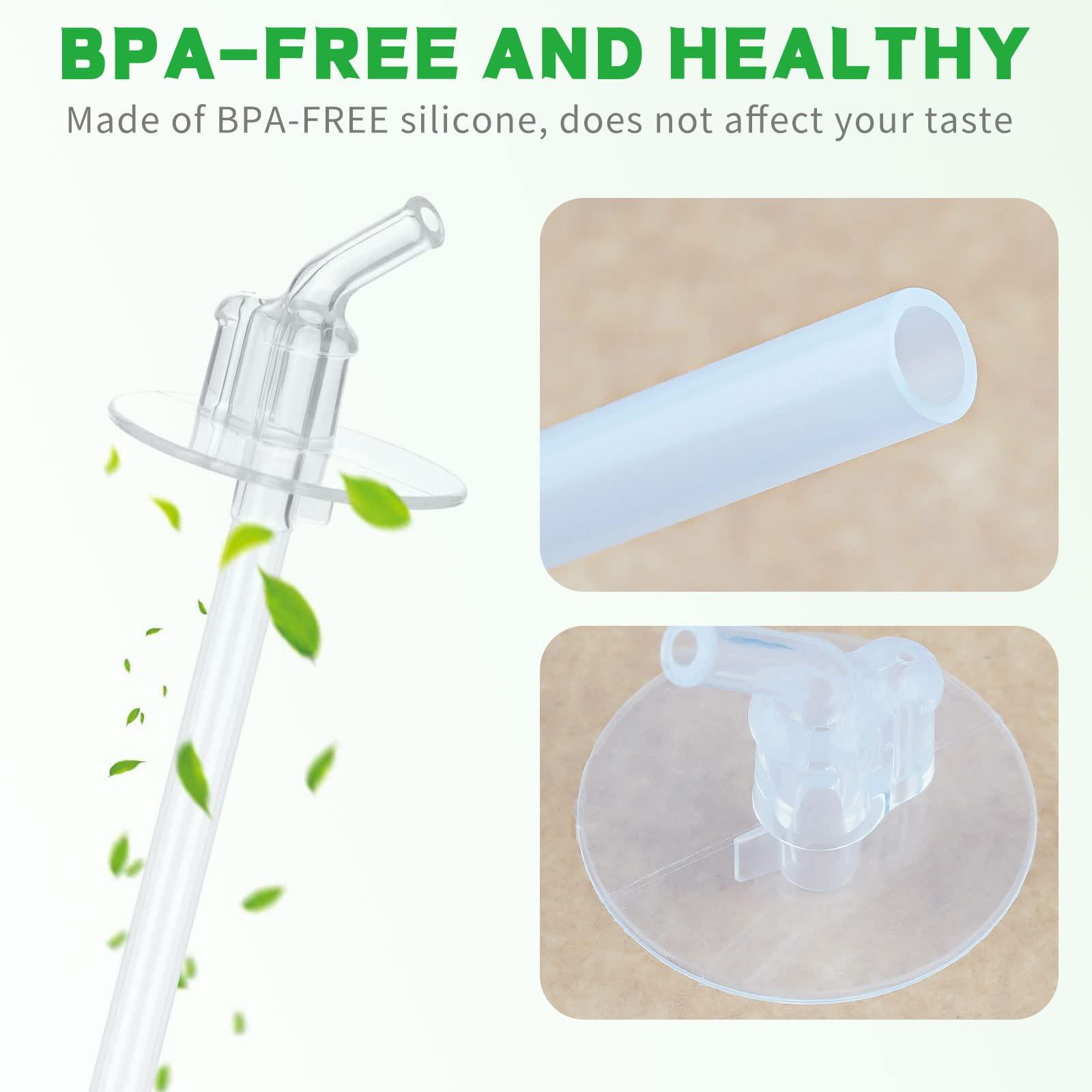 Marbe 6pack Replacement Straws for Thermos Funtainer Bottle, Straws Stem Set with Cleaning Brushesï¼Å’Safe to use for Adult/Children (6 Straws+3 Cleaning Brushes)