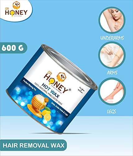 DR HONEY DR HONEY hot wax 600 gram milky and soft wax Hair Removal Wax For Arms, Legs, Chest, Back, and Full Body | Men & Women | Tan Removal | Oily to Normal Skin (600 gram) (Pearl)