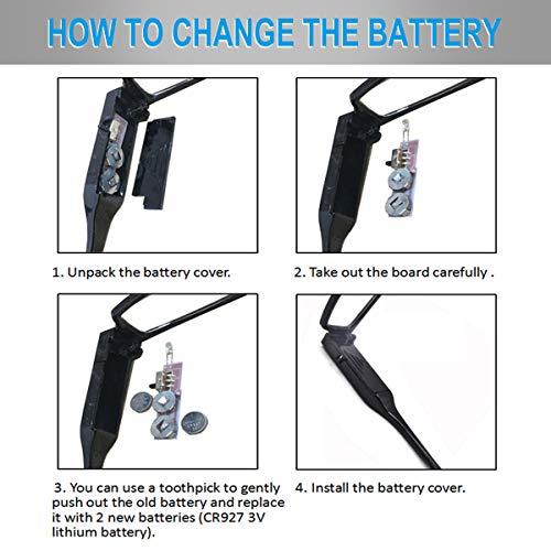 DuanMei 2 Pcs Reading Glasses Led Readers with Lights Fashion Glasses for Reading for Men Women Lighted Magnifier Nighttime Reader Compact Full Frame Eyewear Unisex Clear Vision Lighted Eye Glasses,+250