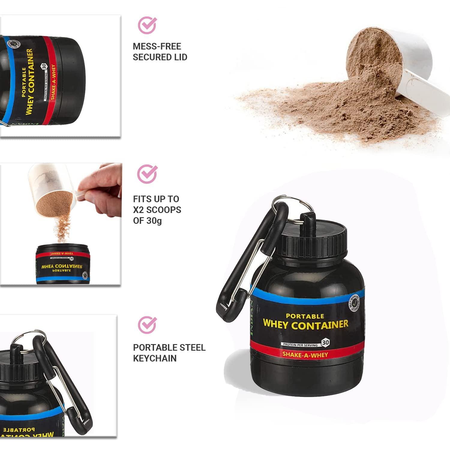 TRUE INDIAN 2024 Combo Whey Container Bottle With Wrist Support Band I Protein Container I Wrist supporter (GREEN)