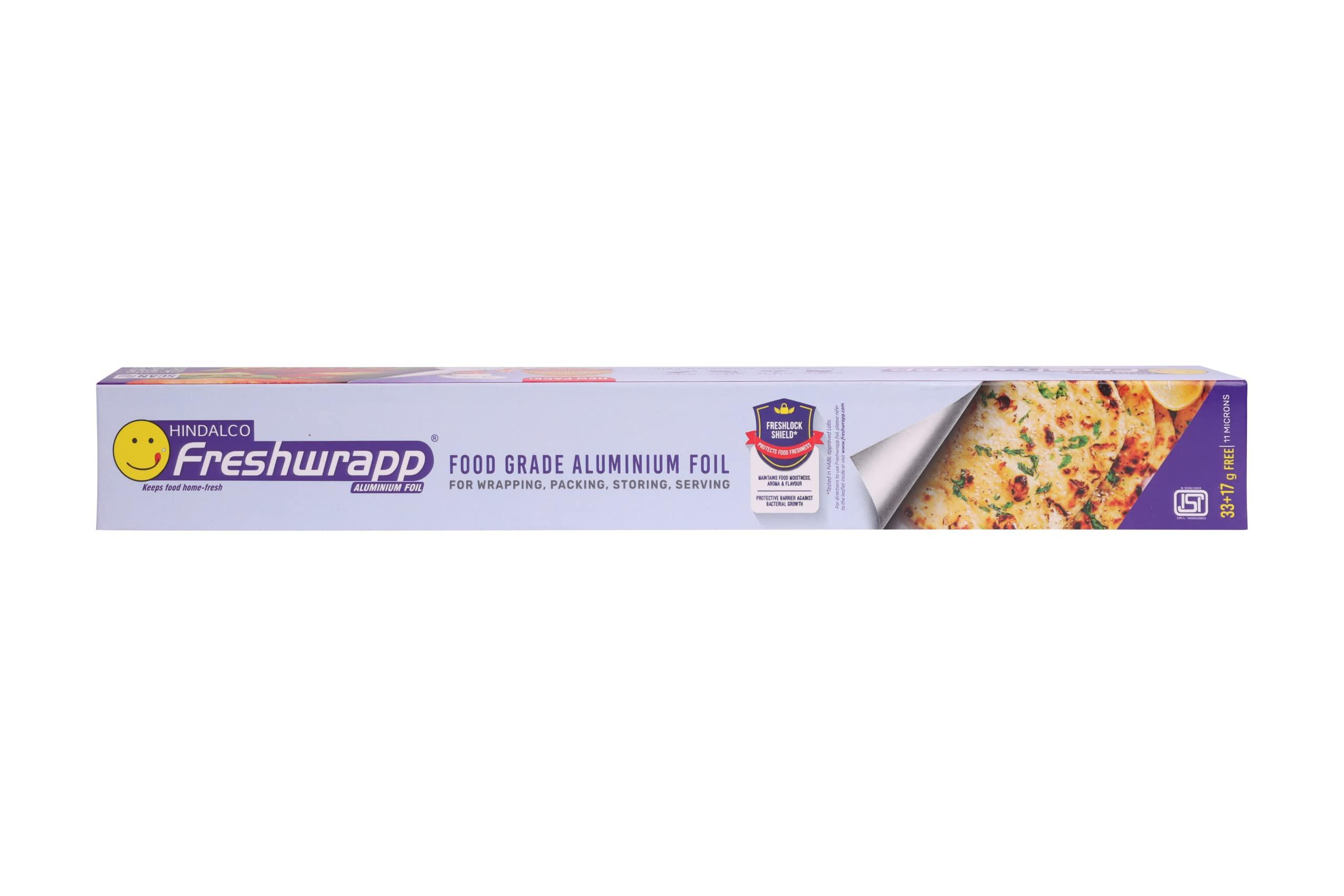 HINDALCO HINDALCO Eco-Friendly Freshwrapp Aluminium Foil/Aluminium Foil Paper/foil Paper for Kitchen/Disposable/Food Parcel/Fresh Food/33 Gm and 50% Extra Free Inside_Silver-Combo Pack of 3 (3317003)