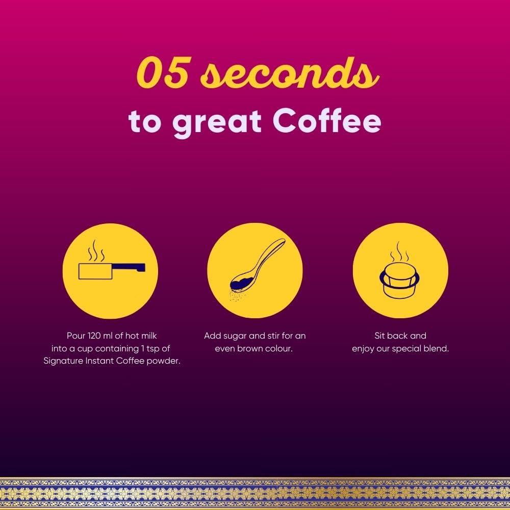VS MANI & CO. VS Mani & Co Signature Instant Coffee Powder - Pack of 1 (100 gm) Makes 60 Cups - 60% Coffee and 40% Chicory - Strong and Aromatic Signature Instant Coffee, No Added Preservatives | Sugar |Flavours