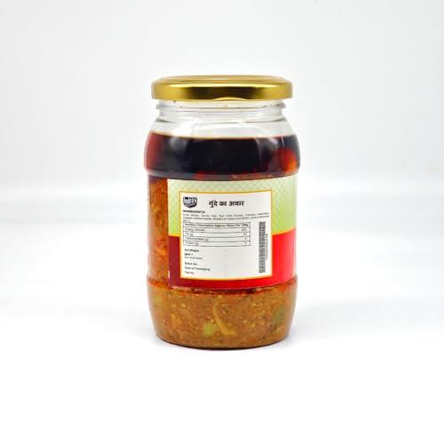 Indra\'s Delicacy Indra\'s Delicacy Gunda Pickle - 400 Grams | Khatta-Meetha Gunda Achaar | Hot, Tangy, Sour, & Spicy Gunda Pickle | Achaar | Homemade spicy Green Gunda Pickle | No Artificial Preservatives & Colors