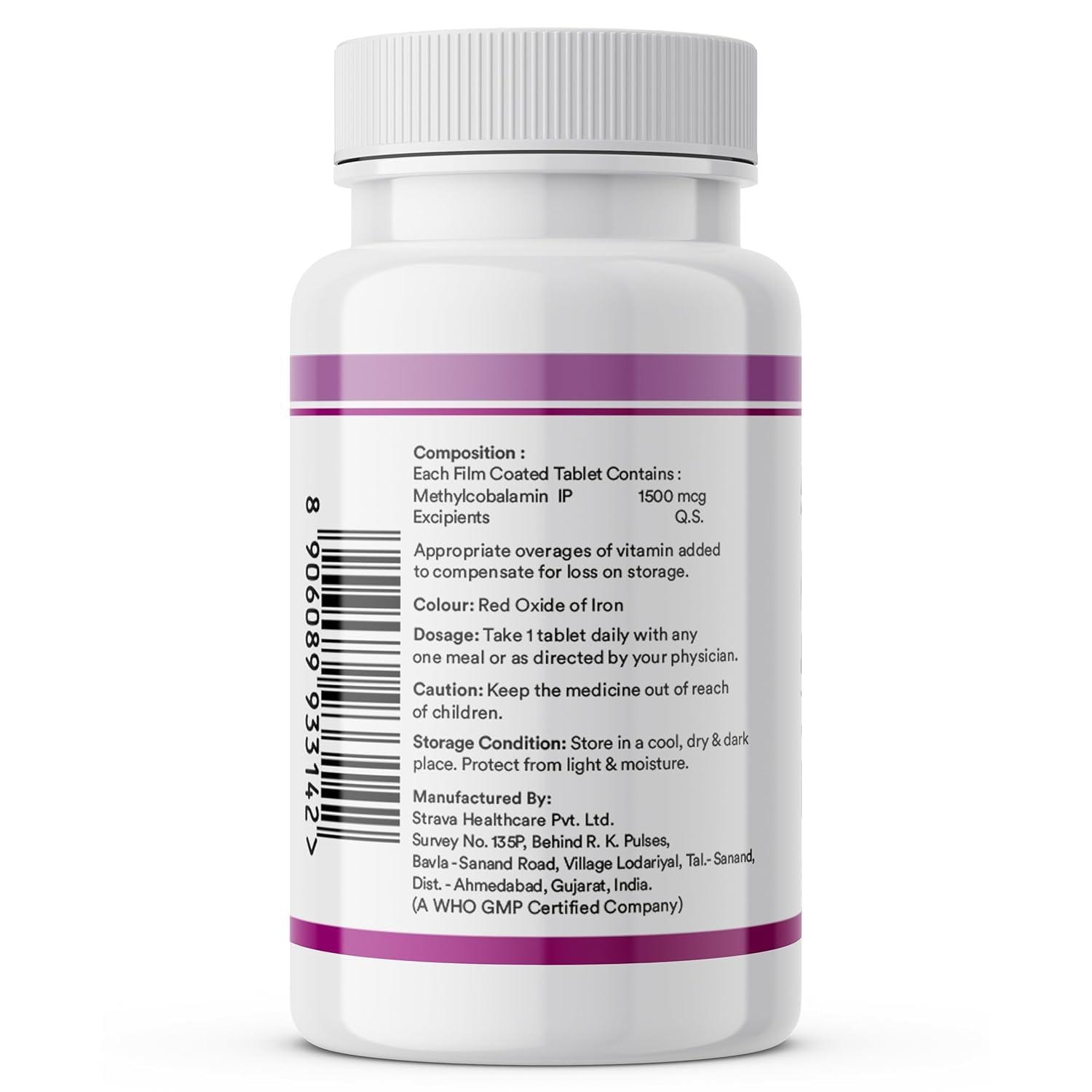 Inlife INLIFE Vitamin D3 10000iu Chewable Tablets - 60 Tablets & Vitamin B12 1500mcg Methylcobalamin Supplement - 60 Tablets