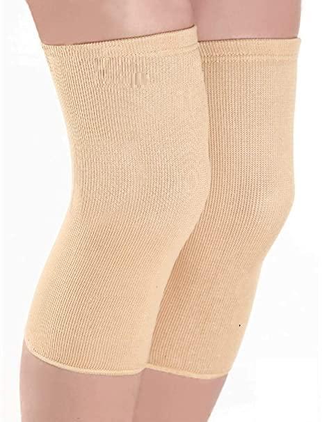 SMIC SMIC Stretchable Compression Knee Cap (MEDIUM) Skin Colour | For Knee Support | Knee Sleeve Brace for Running | Tennis | Football | Joint Pain Relief | Arthritis and Injury- (1 Pair) for Men & Women