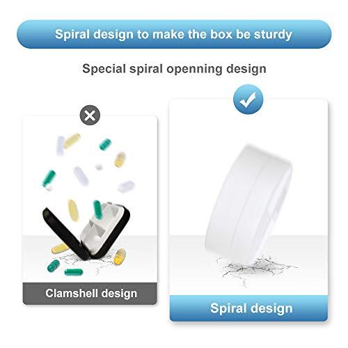 KIGI Weekly Pill Organizer 7 Days (4 Time A Day), KIGI Pill Case Sorter with Reminder and Large Removable Compartments Supplement Containers for Travel Gym Office Home (White 3.1 * 5.9Inch)