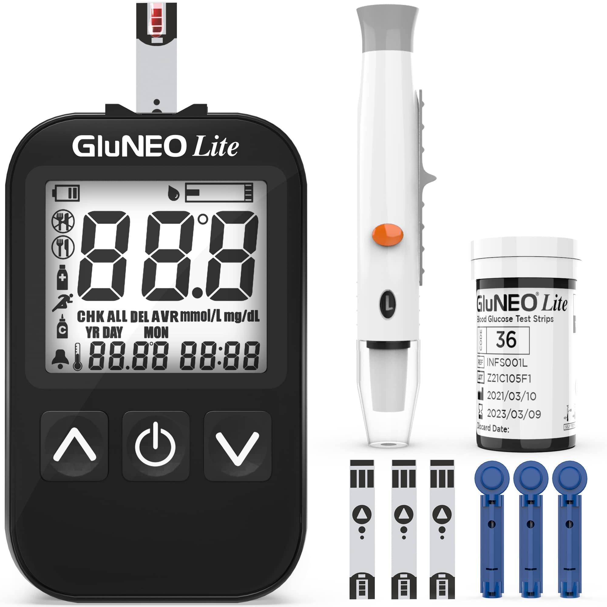 K-Life K-Life Gluneo lite Fully Automatic Blood Glucose Sugar Testing Machine with 25 Strips (black)