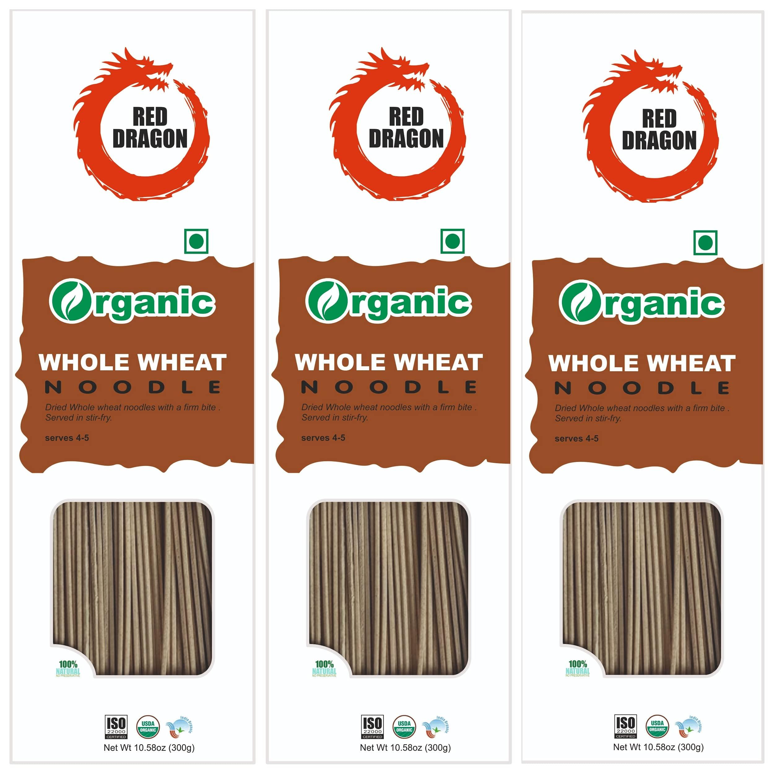 Red Dragon Red Dragon Japanese Whole Wheat Noodles Fresh And Delicious Organic Tasty Cuisine 900G (Pack Of 3) |No Preservatives, 900 grams