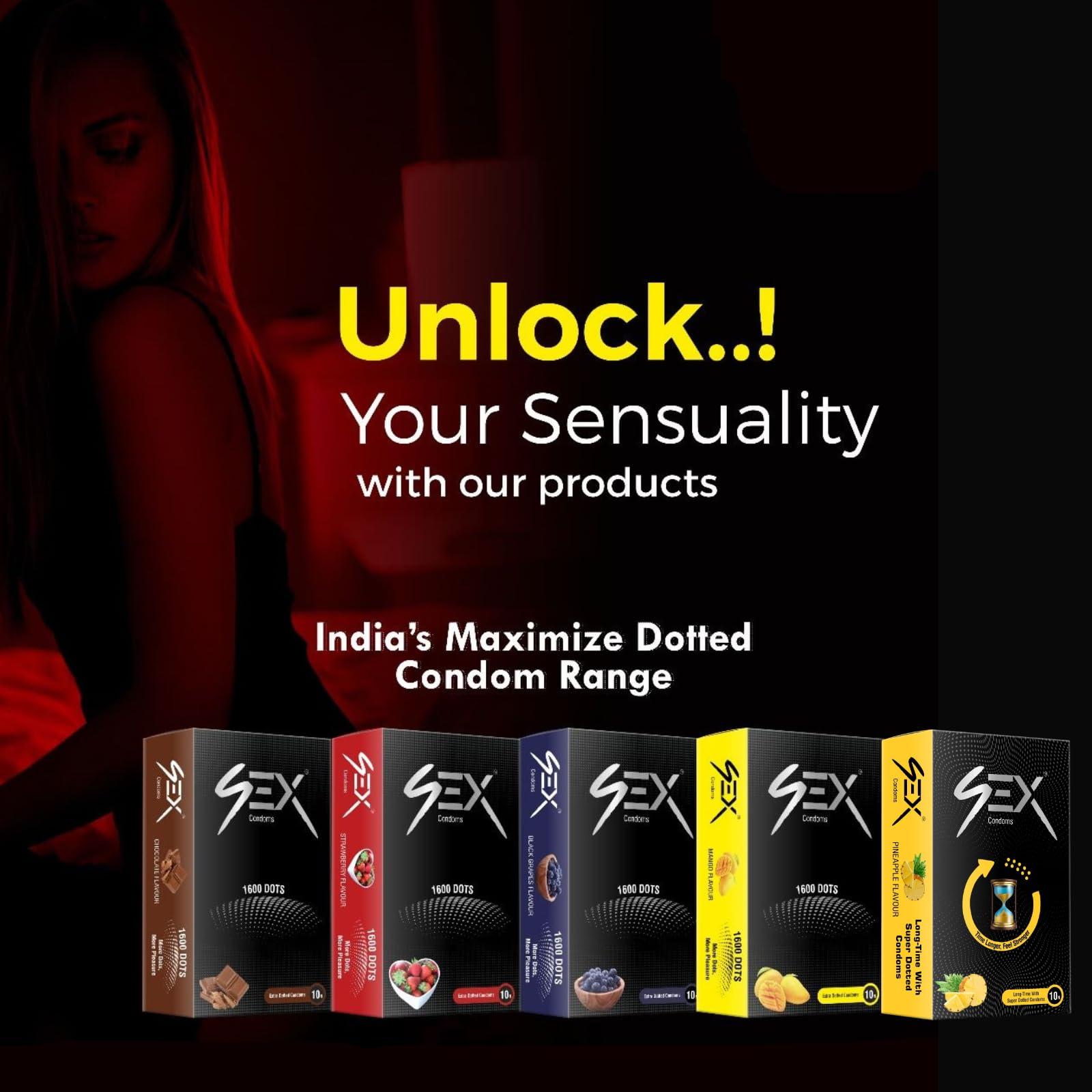 MEDIBAR MEDIBAR More Dots Condoms for Men | Vibe Chocolate ~ First time with (1600 DOTS) For more Last-Long pleasure | 10 Count (Pack of 2)