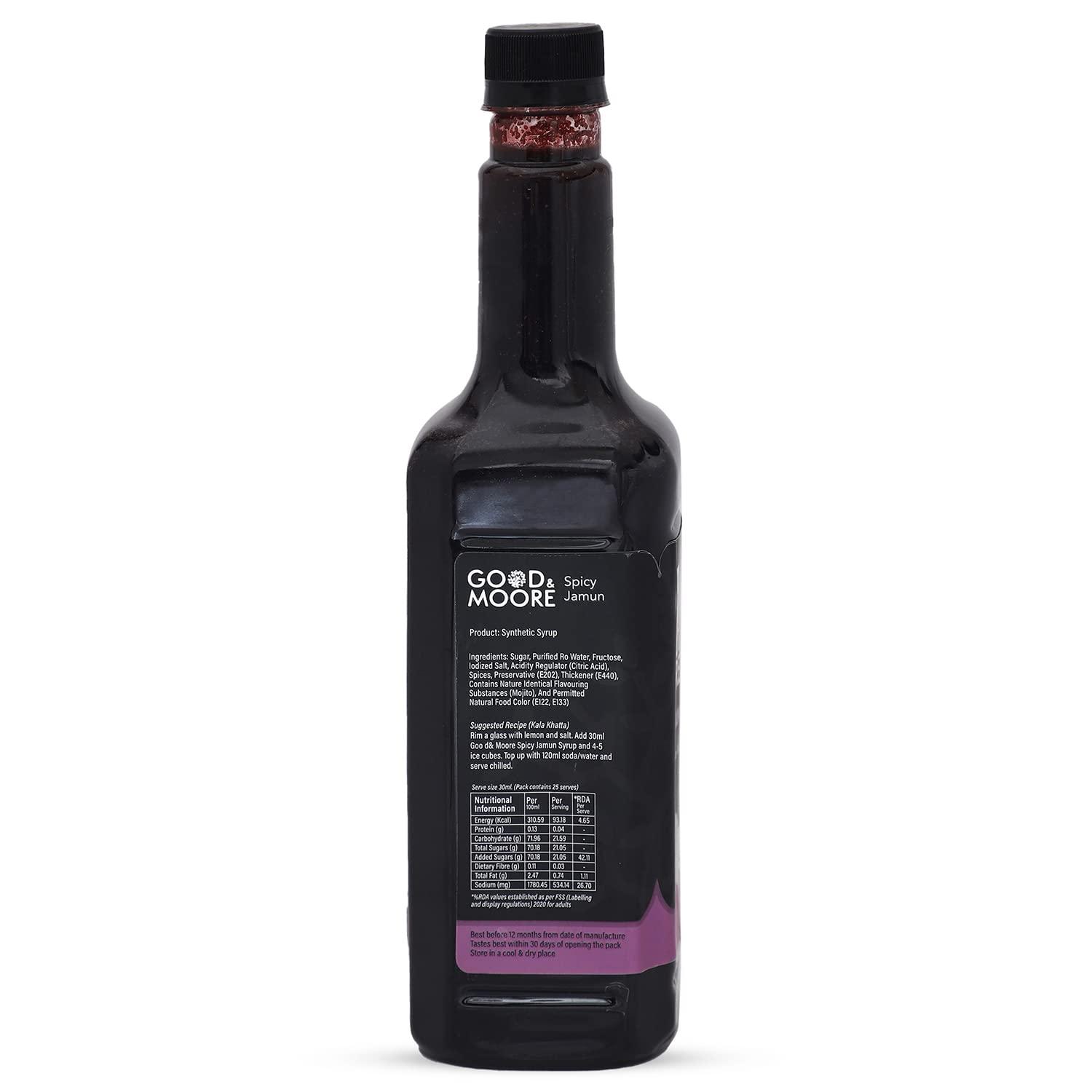 GOOD+MOORE GOOD&MOORE Combo of 2 | Blue Island, Spicy Jamun | For Cocktail, Mocktail, Sodas, Ice-teas and more | Concentrated Syrup | Premium Syrup | (750ml x 2)