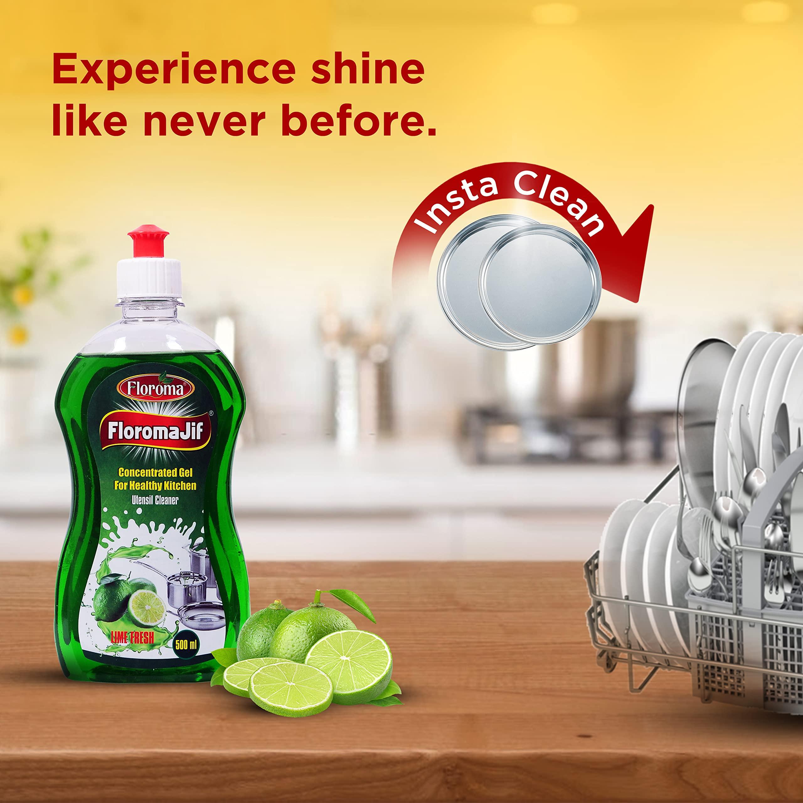 FLOROMA LIME FLOROMA JIF Dishwash Liquid (Lime Fresh, 200ml x 2)