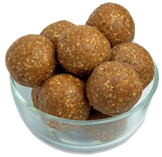 HUNGRY BEAST Healthy Pure Natural Jaggery White till Ladoo | Seesame seeds laddu | Nuvvula Undalu | Healthy Til Ke Laddu | - (1000 Grams)