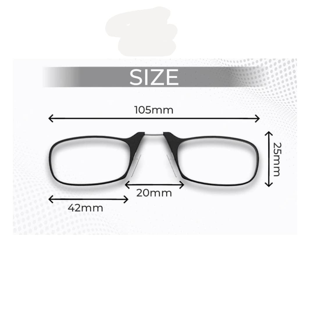 First Lens First Lens Ultra Thin Nose Clip Rimless Reading Glasses For Men & Women Blue 250