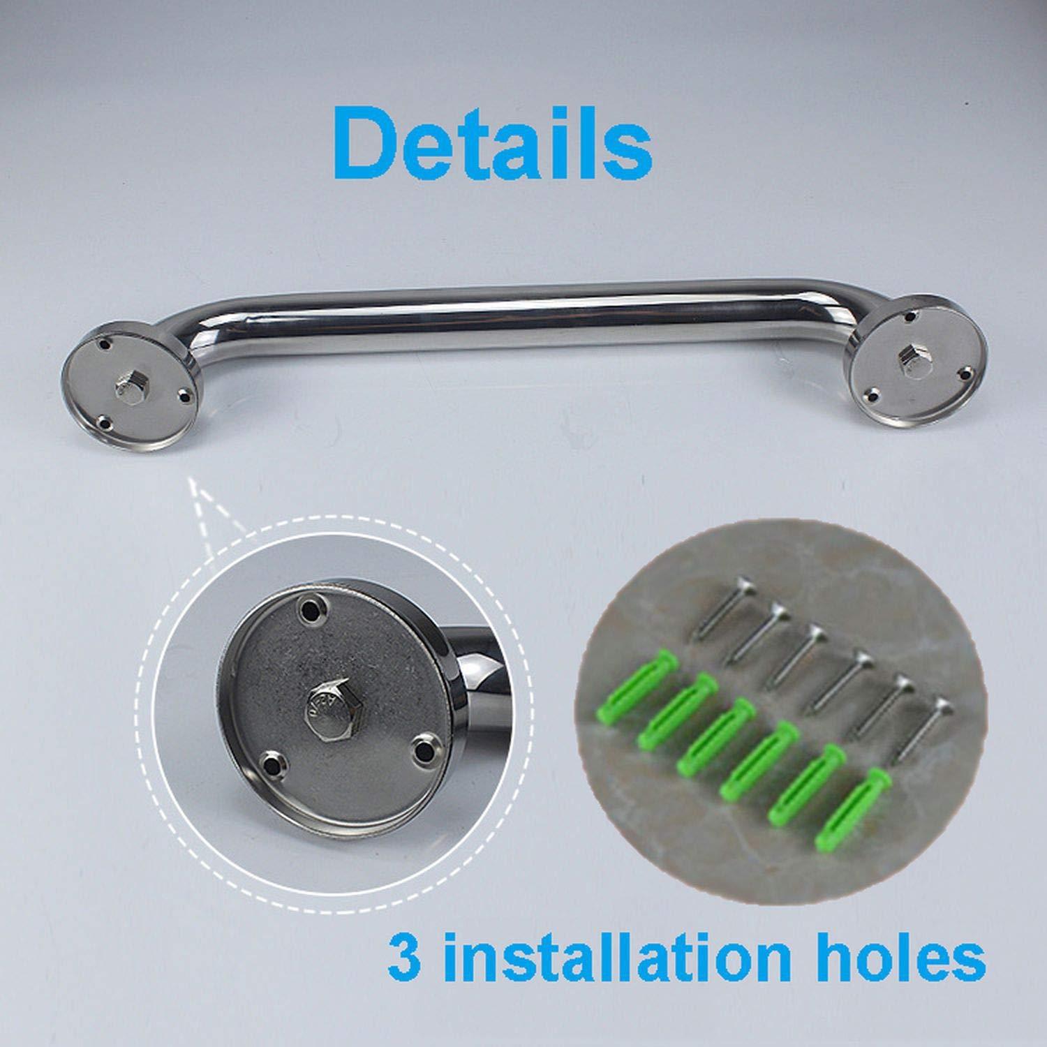 ZUEXT 16 Inch Stainless Steel Shower Grab Bar, ZUEXT Chrome Shower Handle, Bathroom Balance Bar, Safety Hand Rail Support Bar for Handicap Elderly Injury, Senior Assist Bath Tub Wall Concealed Mount Handle