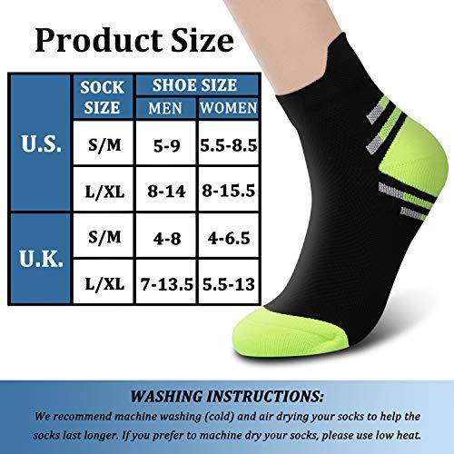 CHARMKING CHARMKING Compression Socks for Women & Men Circulation 15-20 mmHg is Best for Athletic Running Cycling Nurse Daily Wear, 09 Grey/Green, Small-Medium