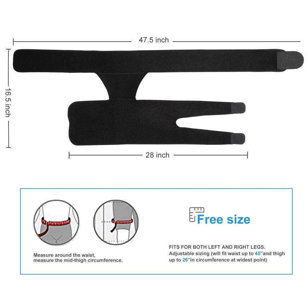 MAVIS LAVEN Thigh Brace Support for Hamstring Quad Groin, Adjustable Compression Sleeve Wrap Support for Men & Women