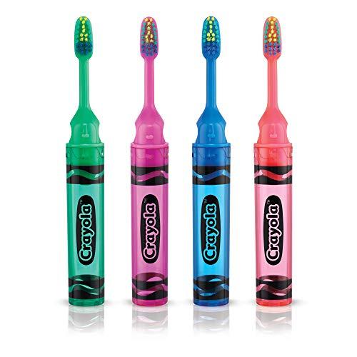 Gum GUM Crayola Kids' Travel Toothbrush, Antibacterial Bristles, Soft, Ages 4+, 2 Count: 2 Brushes