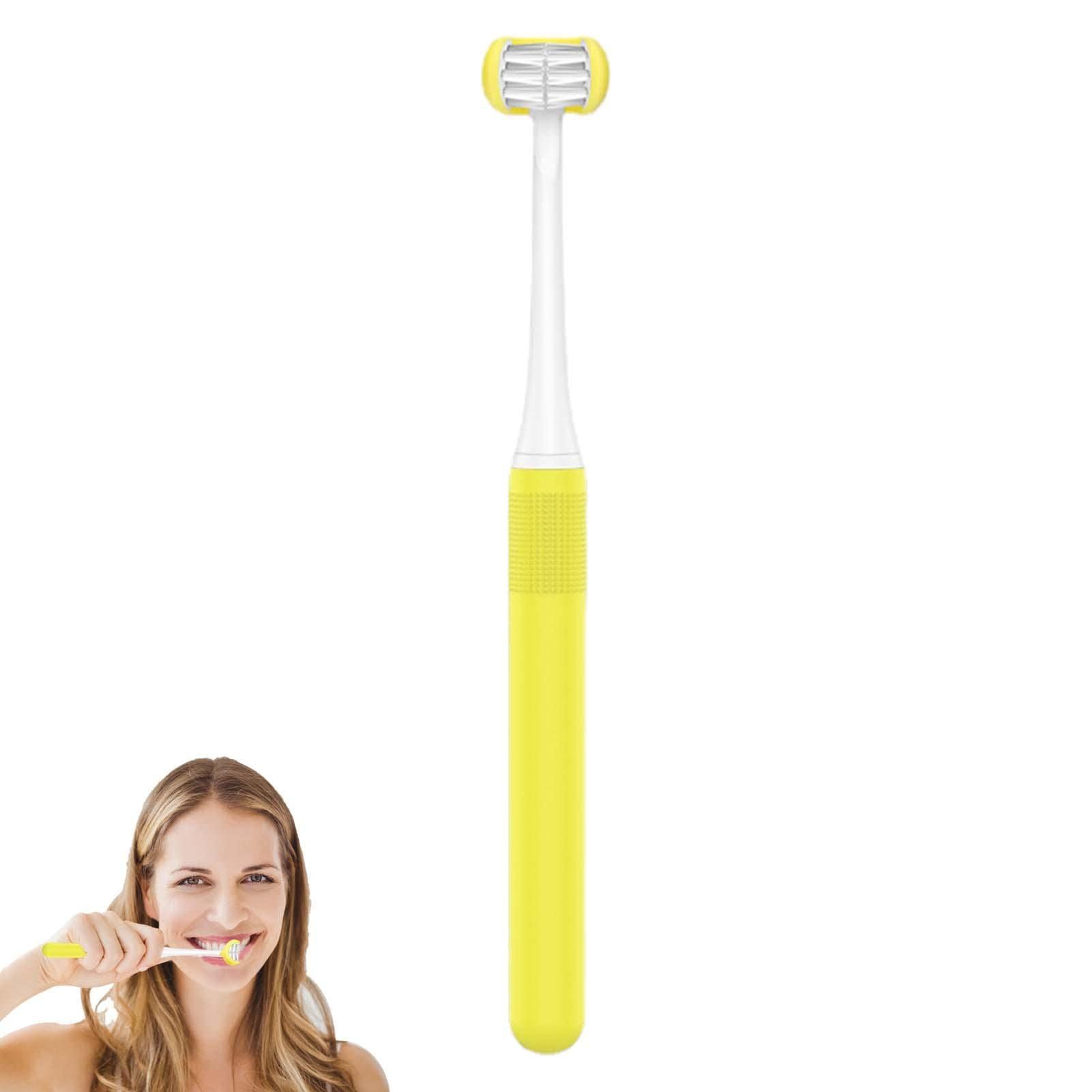 Generic 3-sided Toothbrush | Autisms Sensory Toothbrush,Triple Bristle Toothbrush Head Special Needs Toothbrush Soft Bristle Toothbrush for Adult Children, Special Needs