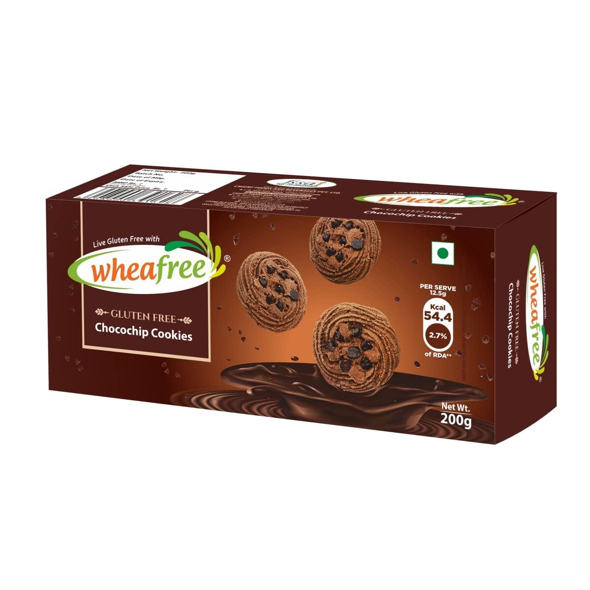 wheafree Wheafree Gluten Free Cookies Combo Chocochip Cookies + Jeera Cookies + Elaichi Cookies (Pack of 3) | 600g | Best Tea Time Snacks | Nutritious | 100% Vegetarian