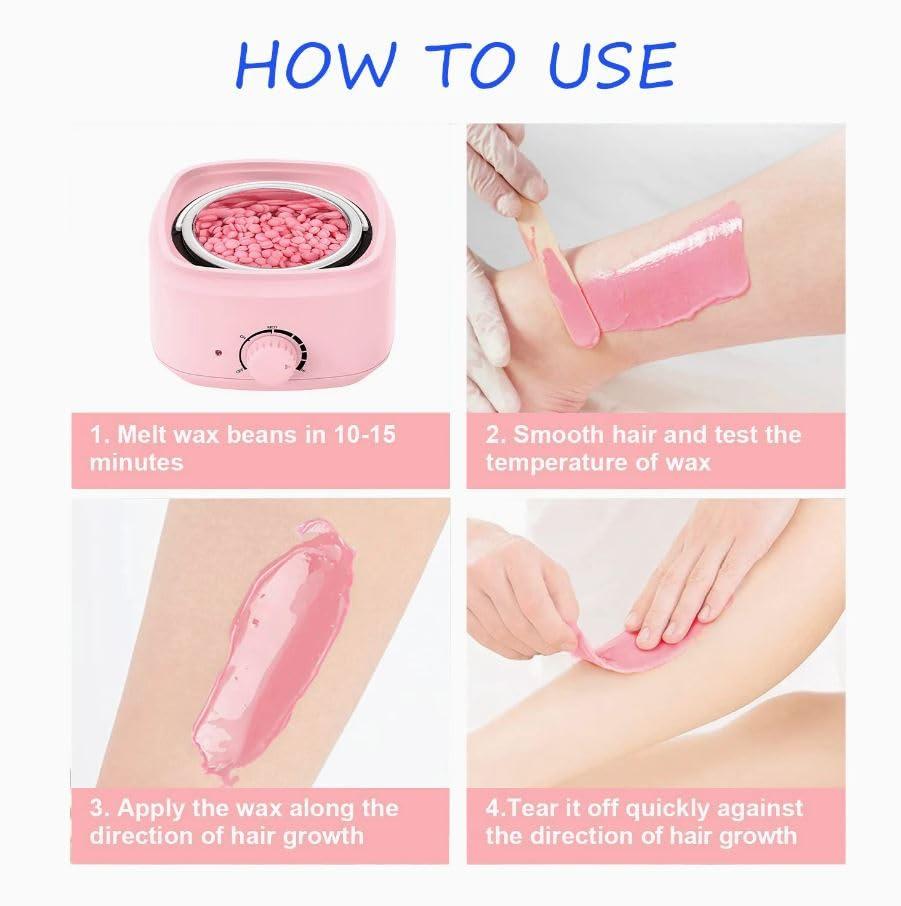 ZUGAD ZUGAD Hair Removal Hard Wax Beans, Best for Painless Hair Removal, Stripless Waxing for Face, Eyebrow, Back, Chest, Bikini Areas, Legs Easily At Home, 100 Grams (STRAWBERRY)