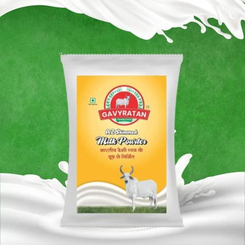 GAVYRATAN GAVYRATAN A2 Cow Skimmed Milk Powder 1kg | All Natural | 100% Pure | Boosts Liver Health Pack of 3