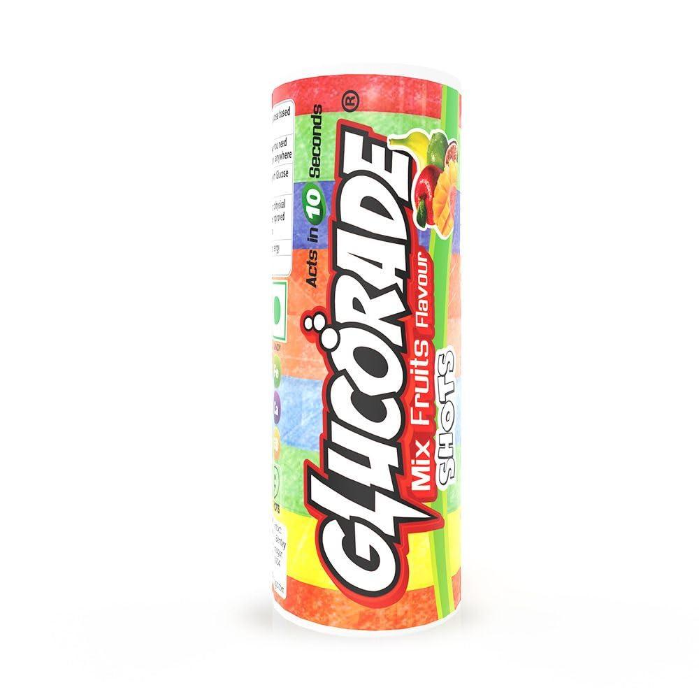 Glucorade Glucorade Shots Glucose Energy Tablets | Mix Fruit Flavour | Jar pack of 20 Tubes | Glucose provides instant energy