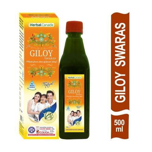 Harc Herbal Canada HARC Herbal Canada Pure Amla Juice Swaras Sugar Free (1 Liter) and Giloy Ras Swaras (500ml) | Help for Boosts Immunity System and Body's Resistance Against Infections (Combo Pack)