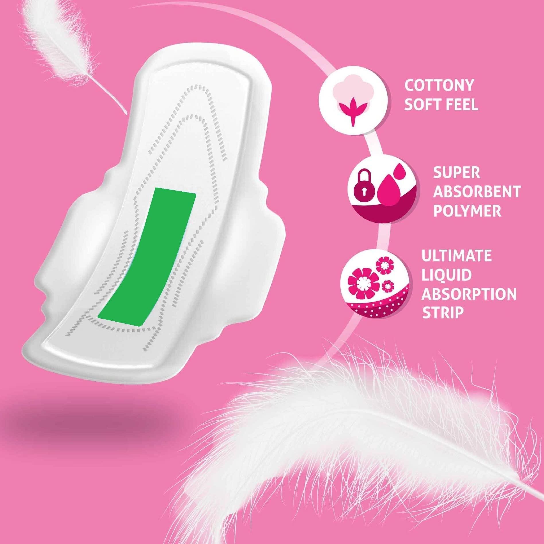 ERHETUS ERHETUS Biodegradable Sanitary Pads for Women, Pure Organic Cotton & Bamboo Fiber Base Sanitary Napkins | Soft, Ultra-thin, High Absorbent, Rash Free Pad for Day-Night Protection - 20 Pads, XXL, 350mm