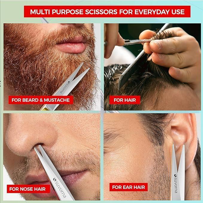 Suvorna Suvorna Ador Mustache & Beard Trimming Men\'s Grooming Scissors