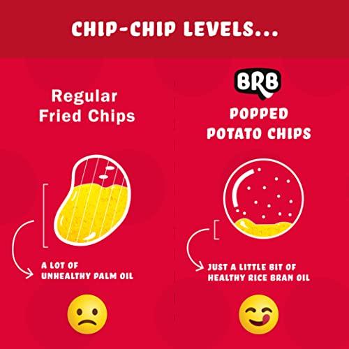 BRB BRB Popped Potato Chips | Not Baked, Not Fried | 8 Packs X 52 Grams | 2 Flavours - Bhel (4) & Sweet Chipotle (4) | 60% Less Fat | Low Calorie | Healthy Snack