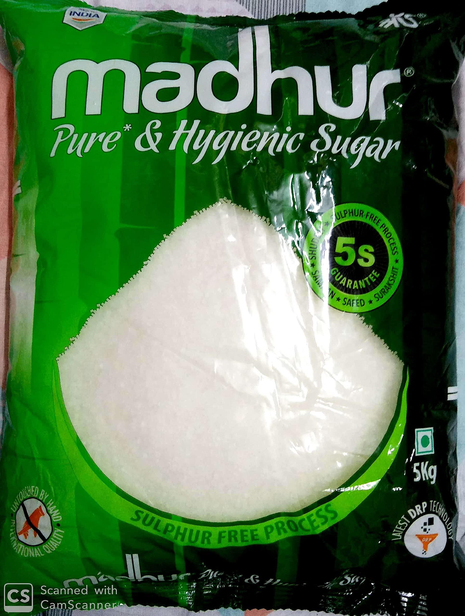 Kten SINCE 1984 TASTY FOOD... HEALTHY MOOD! Madhur Pure Sugar, 5kg Bag