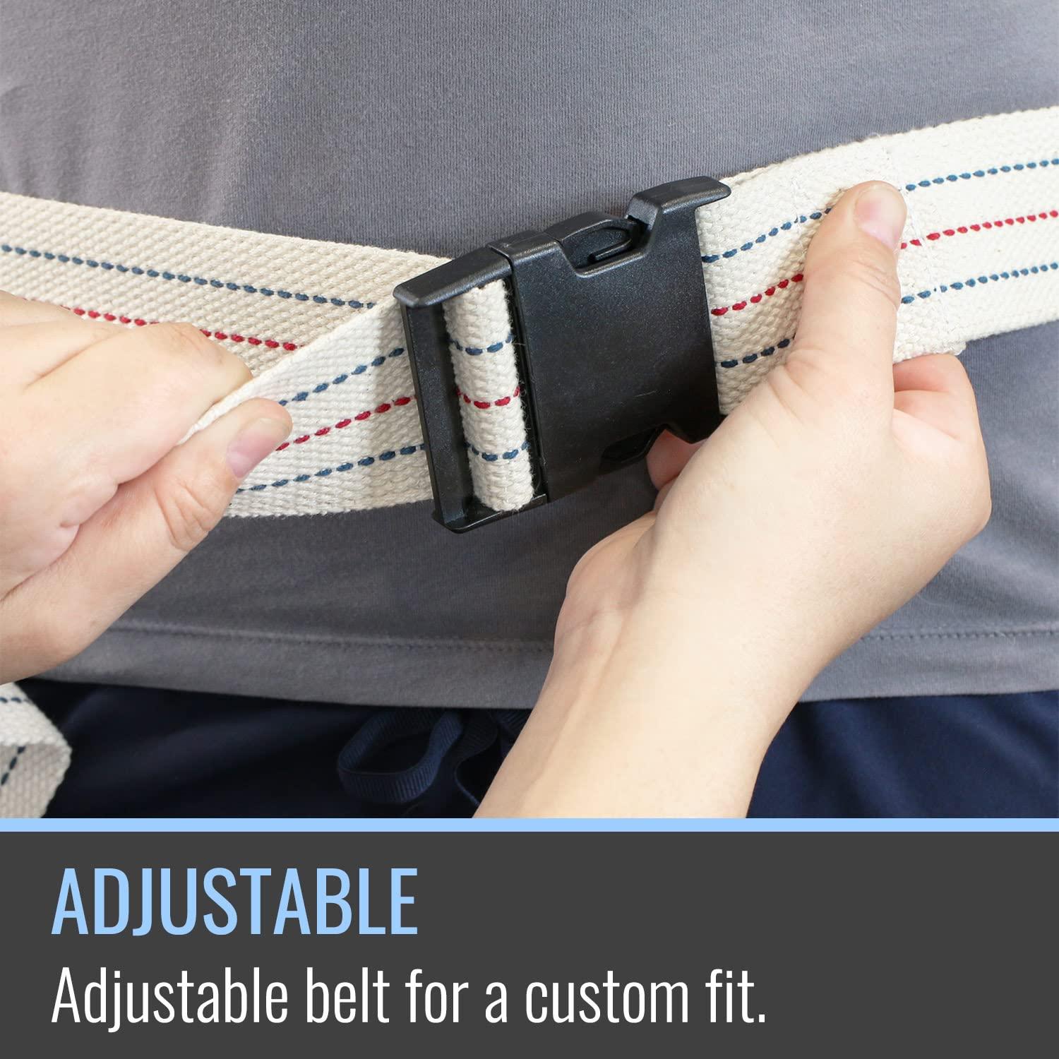 DMI DMI Cotton Physical Therapy Gait Belt Transfer Belt with Handles, Quick Release, 65 Inches