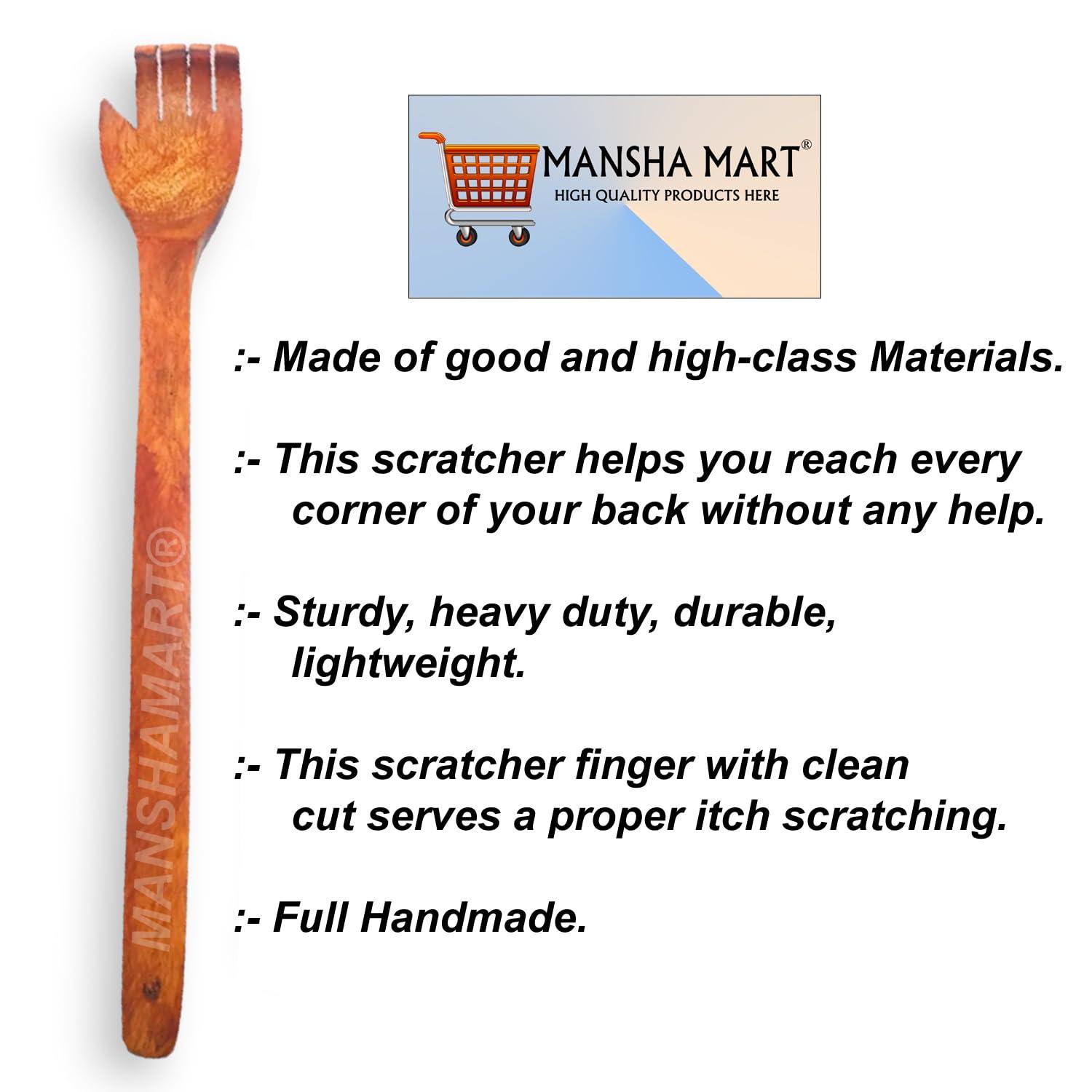 MANSHAMART MANSHAMART Wooden Back Massager for Itching Relief Back Scratchers, Body Relaxation Massager/Itcher/Back Itching Stick Handcrafted itching Wooden Back Scratcher, Itching Stick
