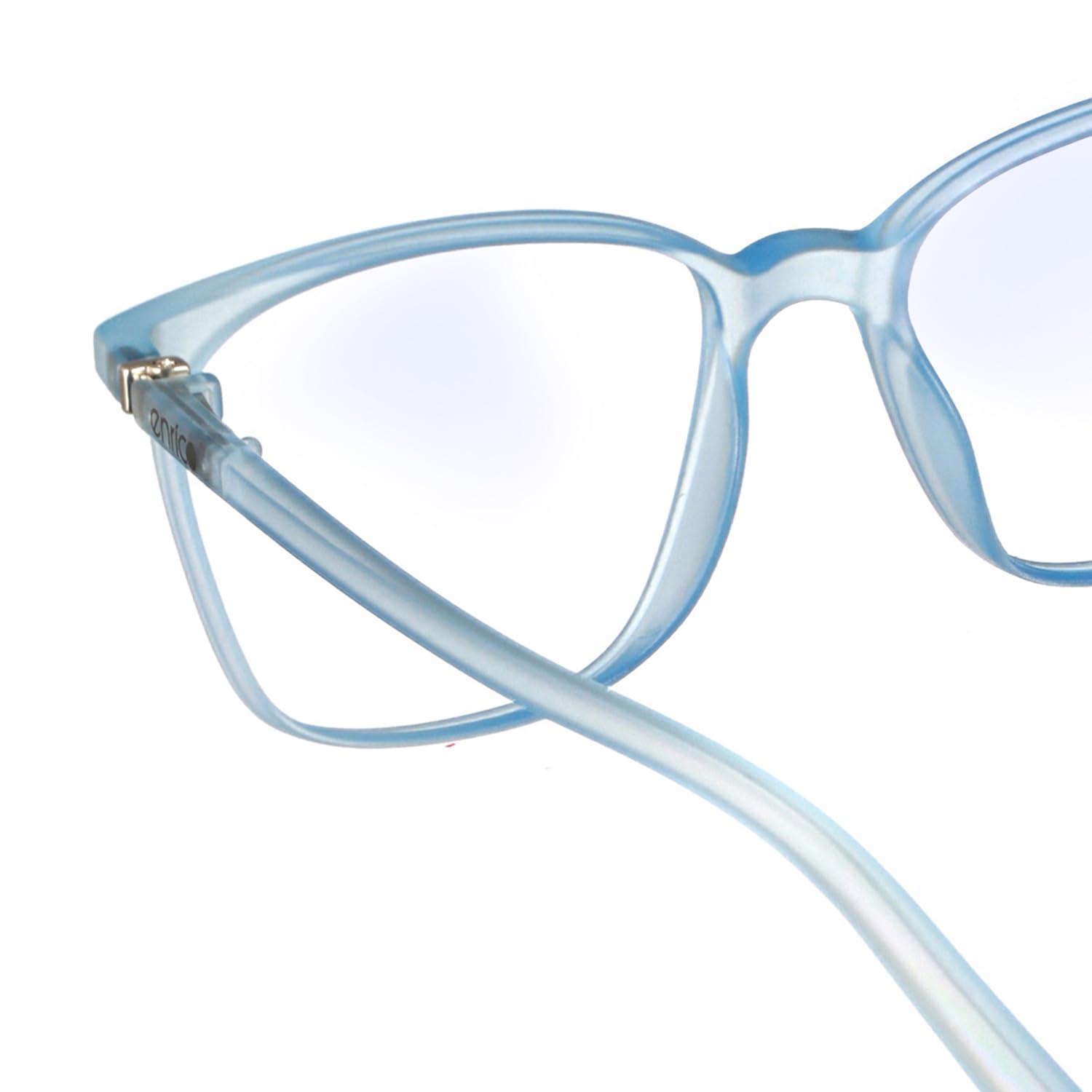 ENRICO ENRICO Bluno Square Zero Power Computer Blue Light Blocking Glasses | Anti Glare Blue Light Filter Glasses for Eye Protection from Laptop/Mobile Screen | Blue cut Reading Glasses for Men & Women