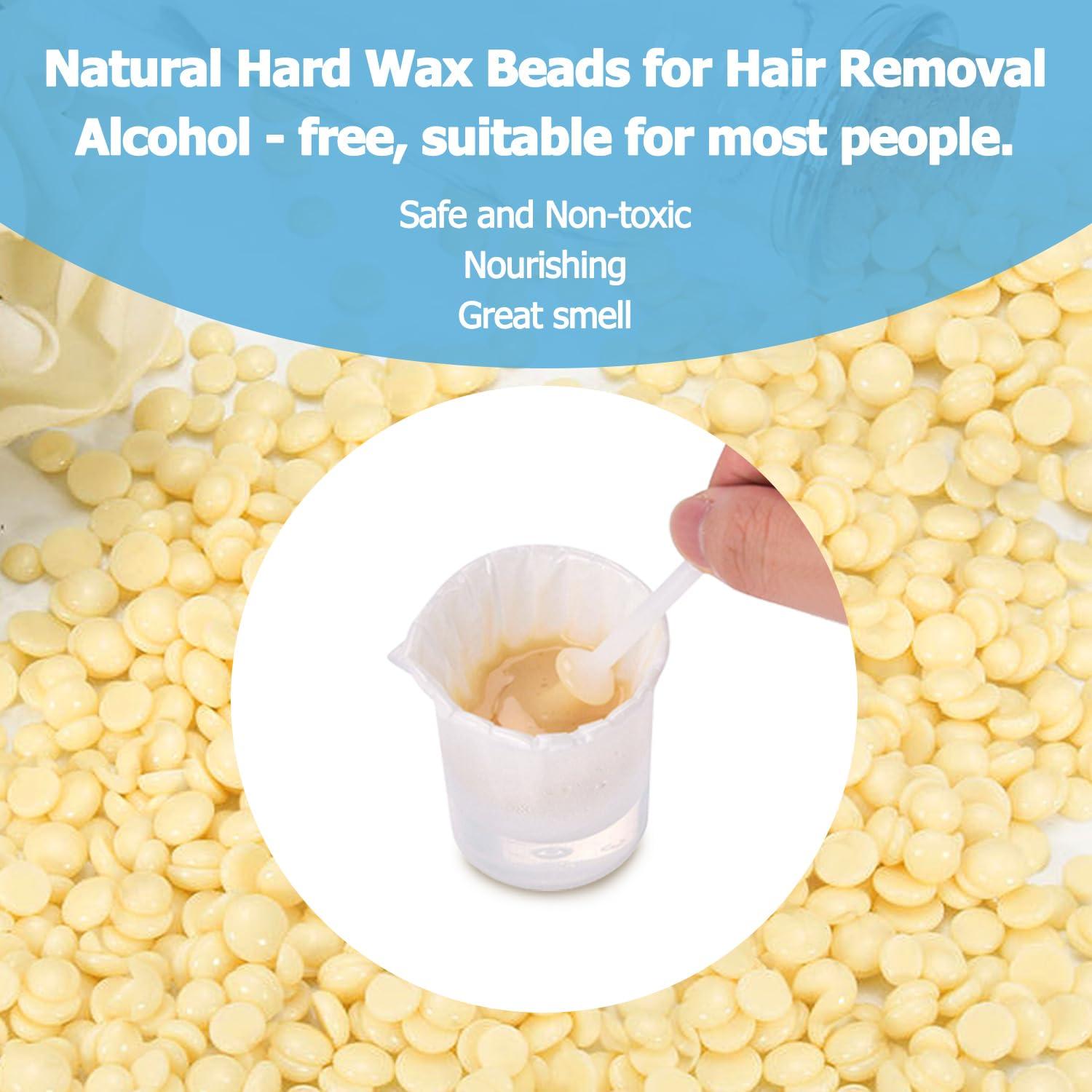 CoFashion CoFashion Nose Wax Kit for Men Women, Nose Hair Removal Waxing Kit Eyebrows Ears Lips Facial Nose Hair Remover Wax with 50g Hard Wax Beads 20 Applicators 10 Paper Cups 8 Moustache Protectors & 1 Measuring Cup